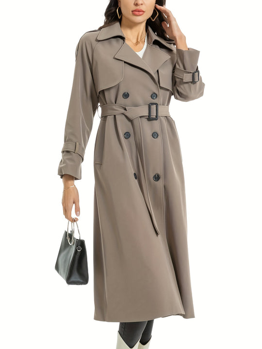 Women's trench coat with double belt