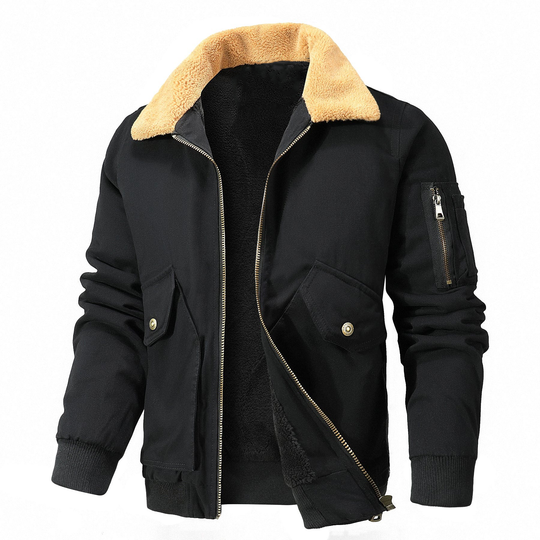 Fur collar cotton padded coat