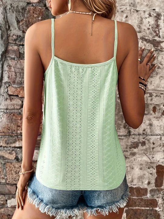 sleeveless top with eyelets