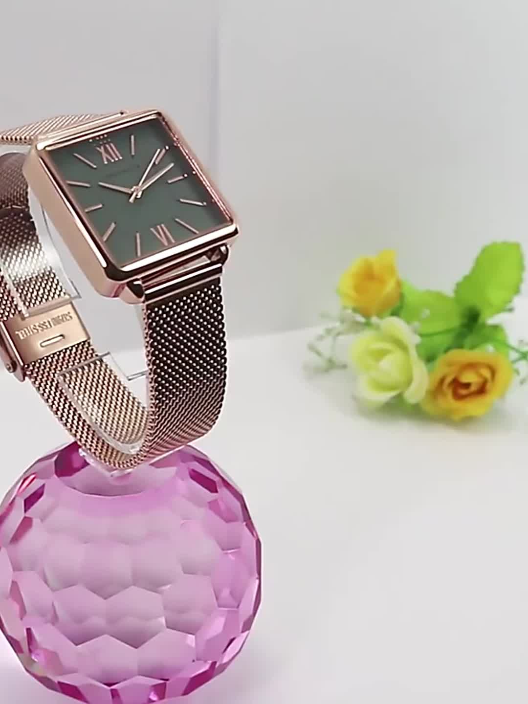 Luxury Square Pointer Quartz Ladies Watch