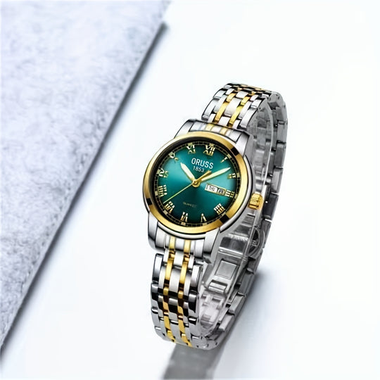 Luxurious luminous quartz ladies watch