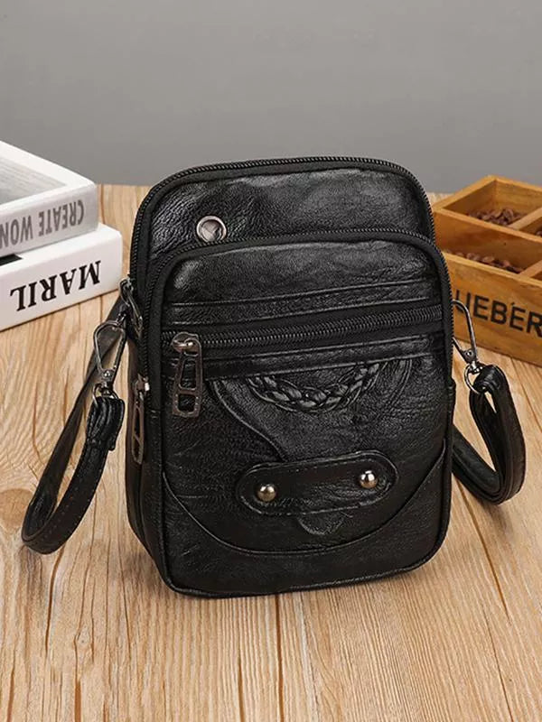 Crossbody-Tasche aus Leder im Vintage-Stil