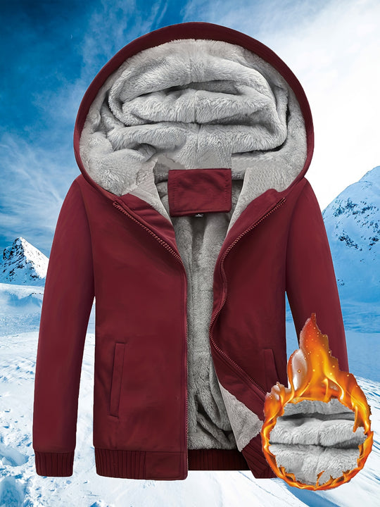 women's winter jacket with fleece hood