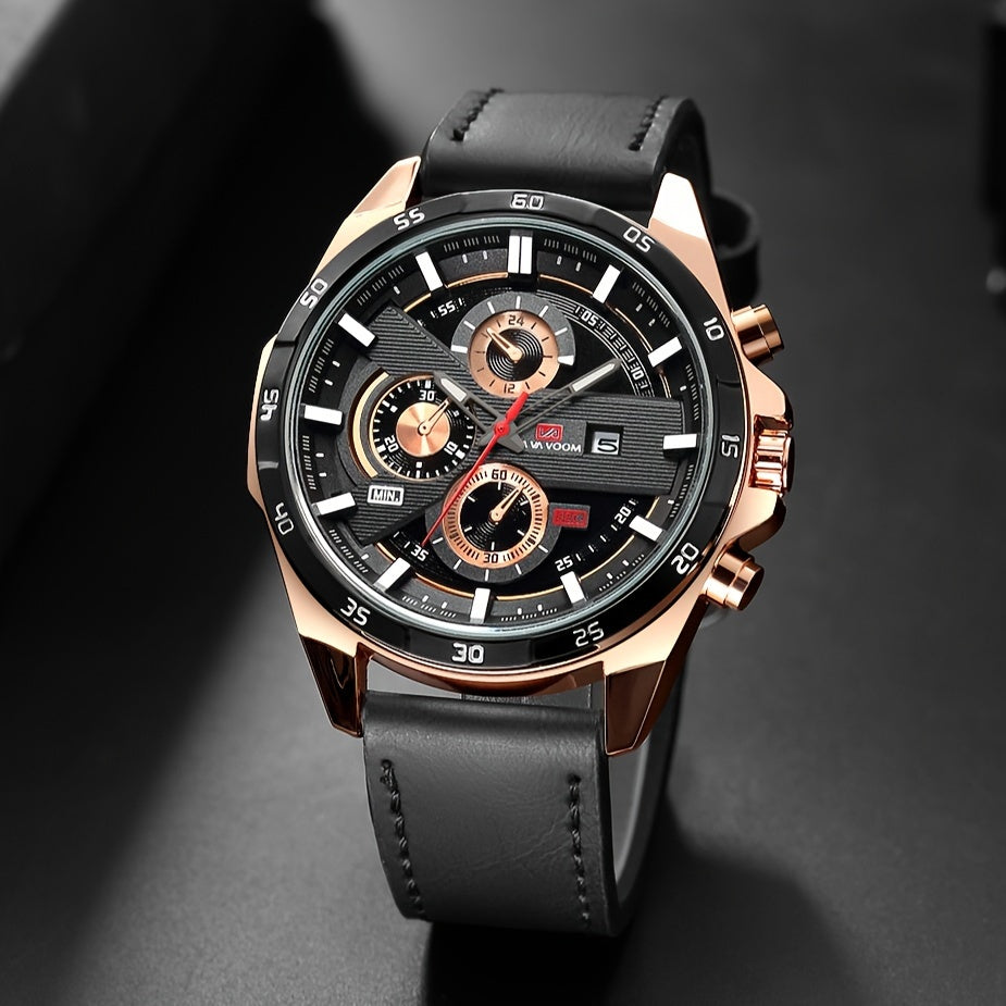 Casual Racing Calendar Wristwatch