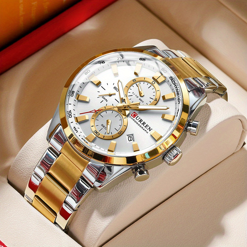 steel bracelet chronograph wristwatch