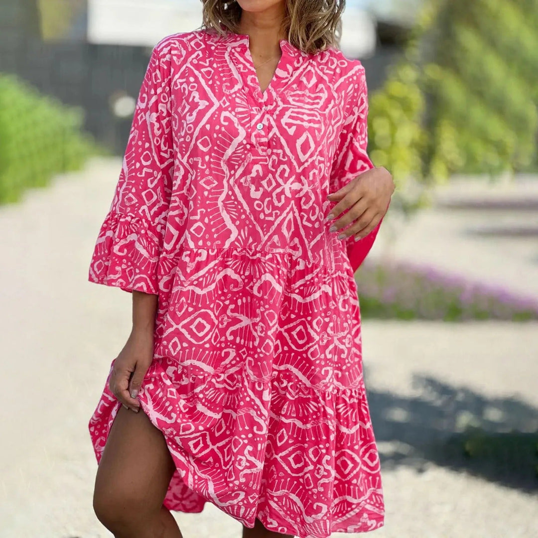 boho dress with graphic print