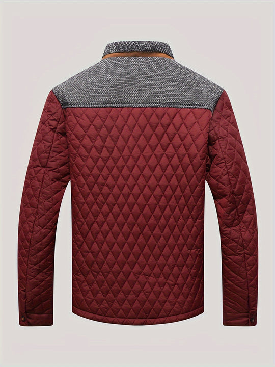 Windproof jacket with argyle pattern