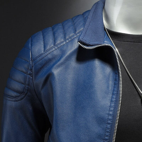 faux leather motorcycle jacket for men