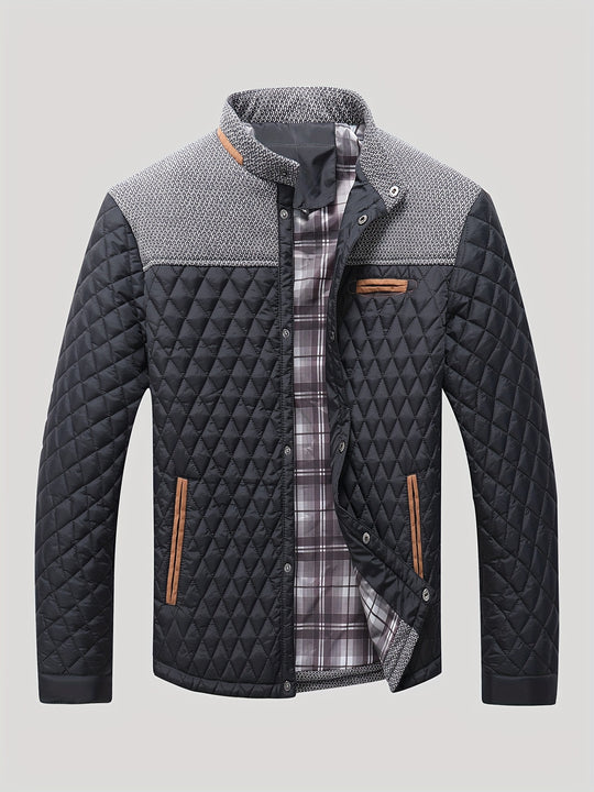 Windproof jacket with argyle pattern