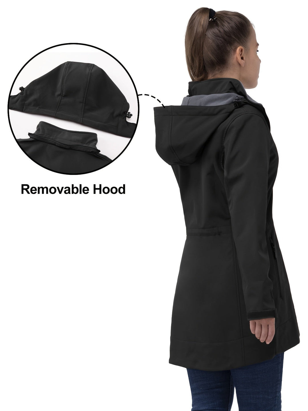 Long softshell jacket for women