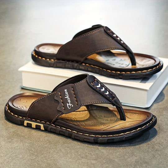 men's leather thong sandals