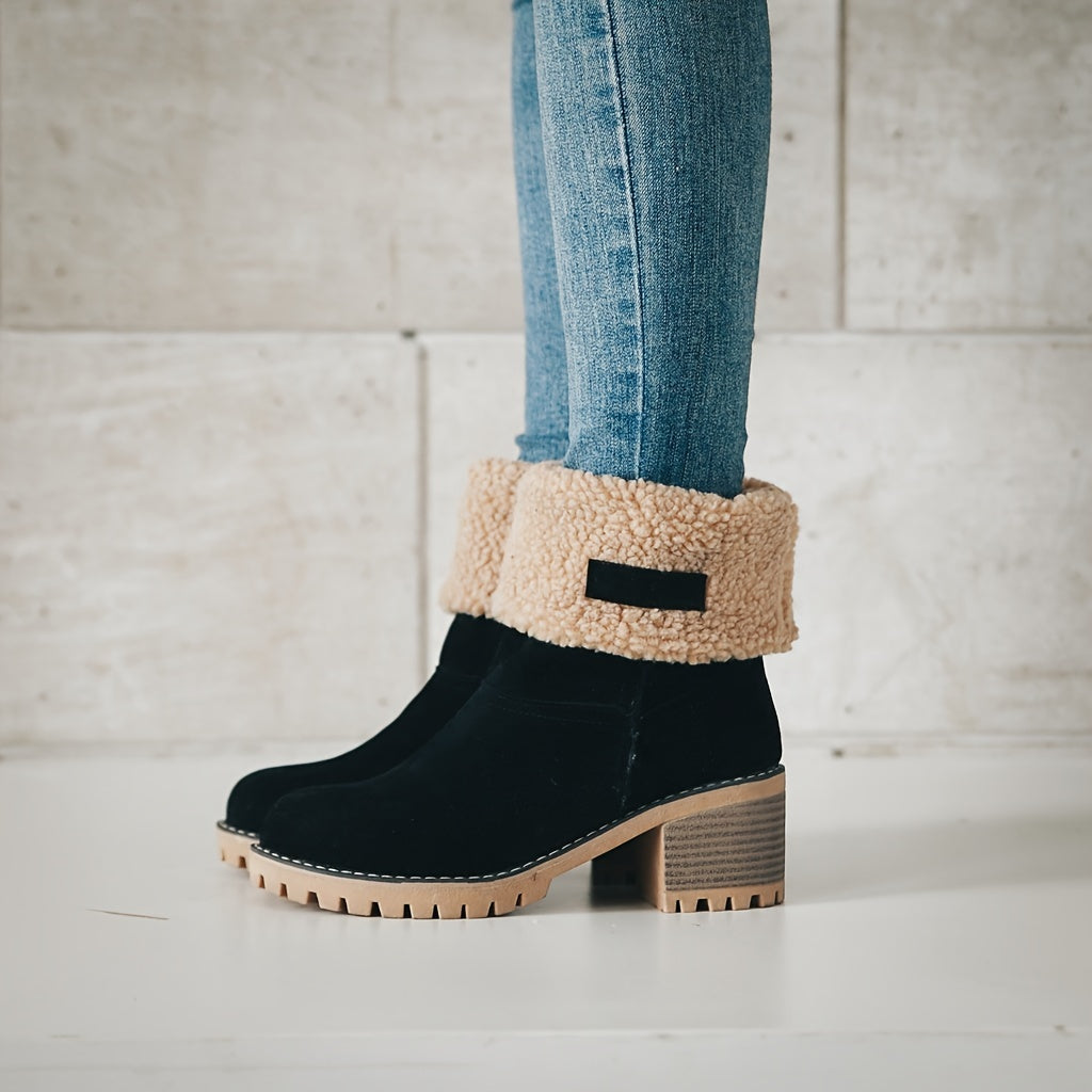 Plush-lined women's ankle boots