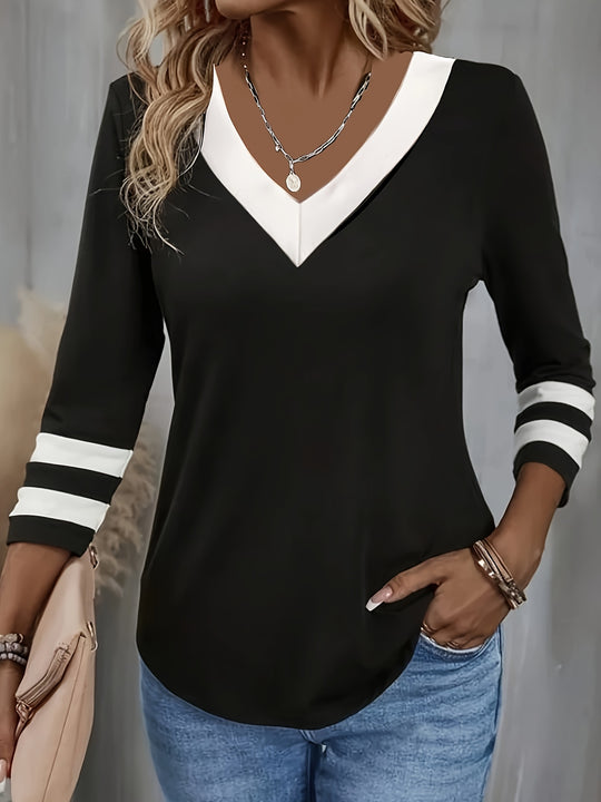 Casual V-neck 3/4 sleeves