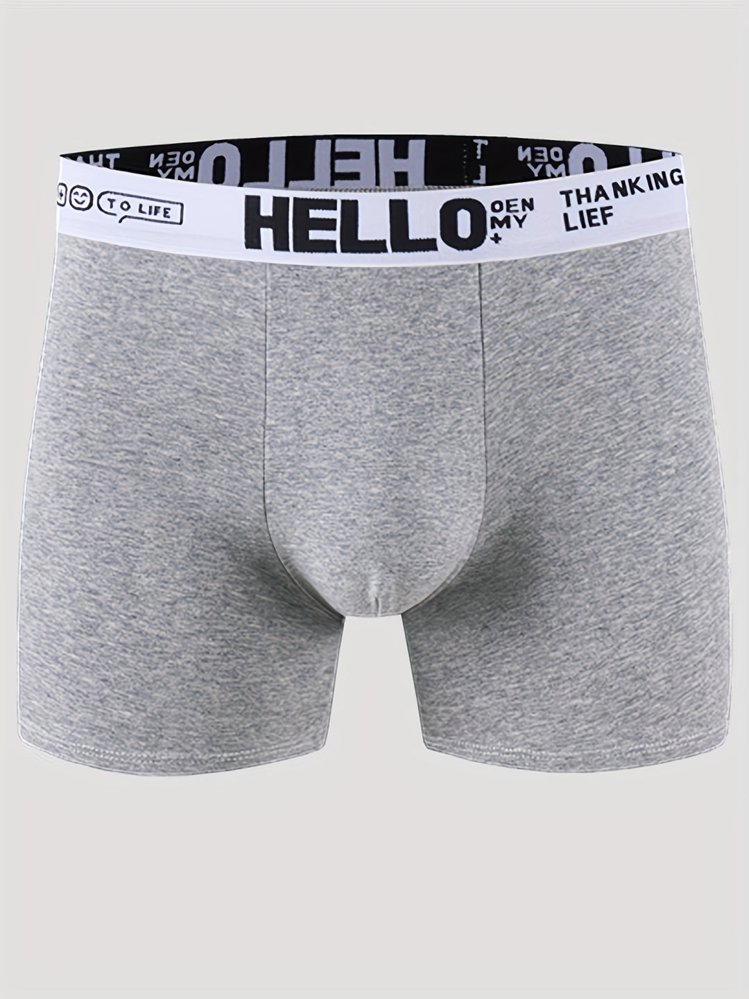 HELLO Letter Cotton Boxer Shorts for Men (10-Pack)