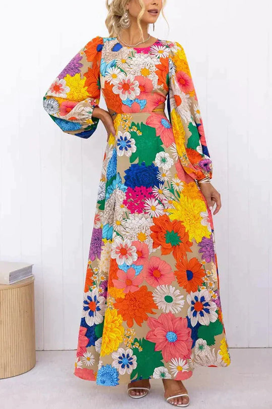 Long floral boho dress