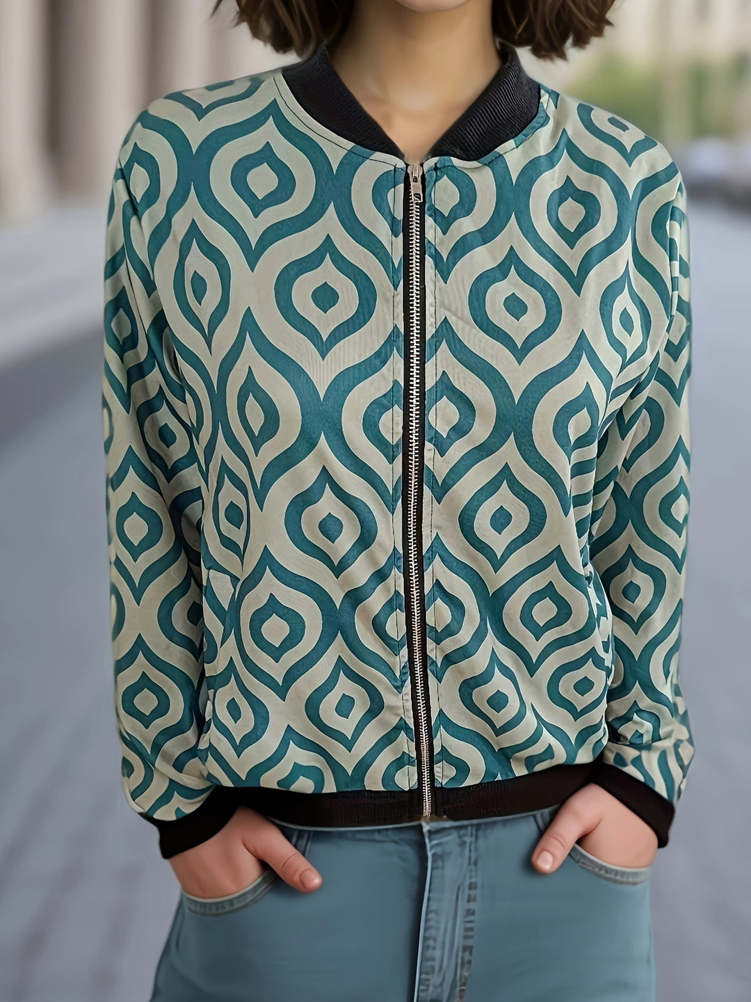 Jacke mit Grafikdruck für Frauen