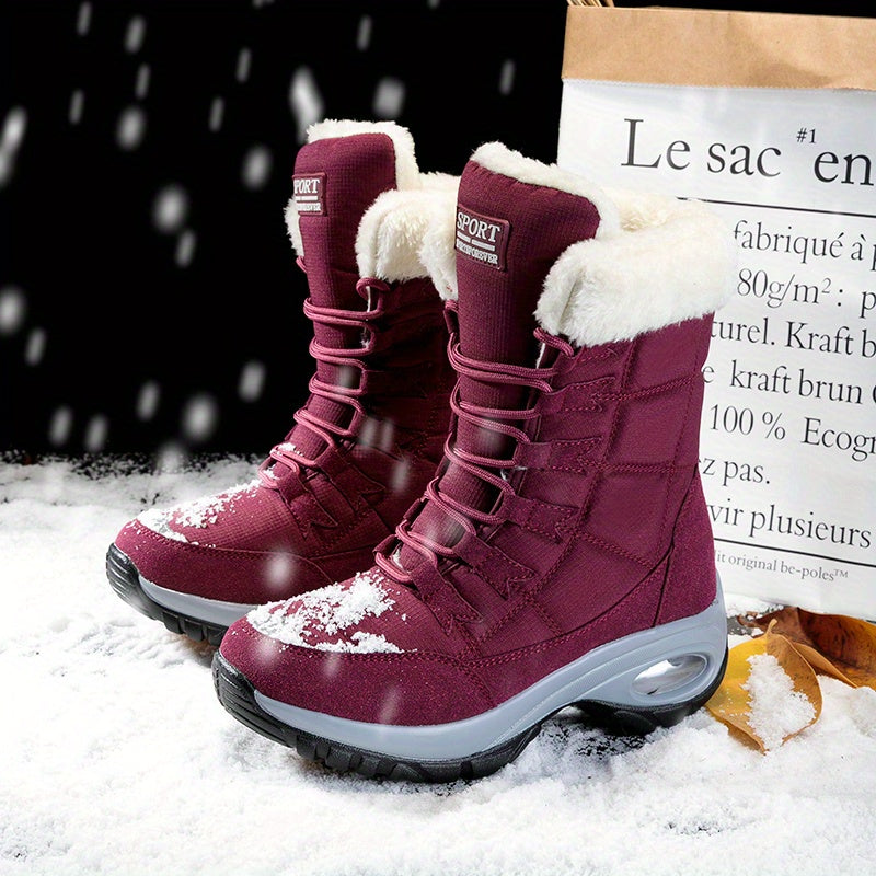 Lace-up thermal snow boots for women