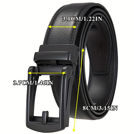 Genuine Leather Automatic Buckle Belt for Men