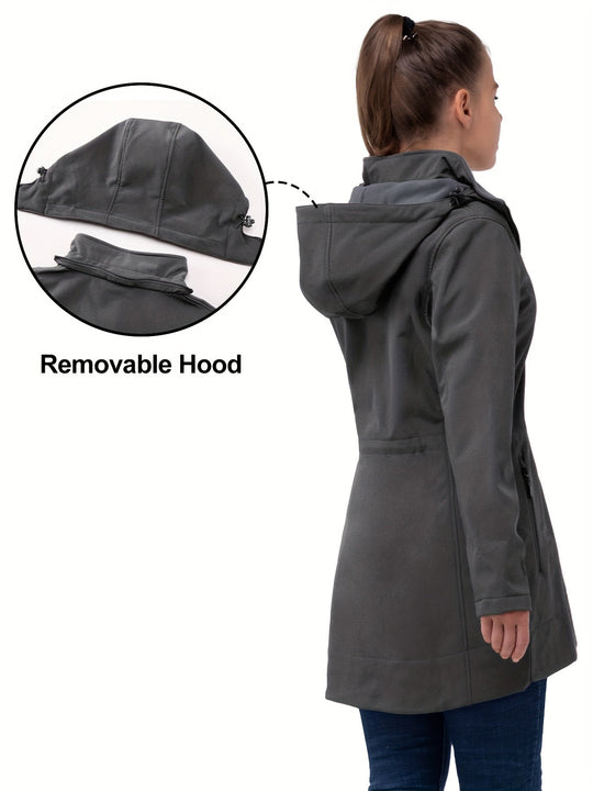 Long softshell jacket for women