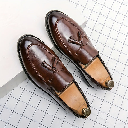 Vintage Kunstleder Loafer für Männer