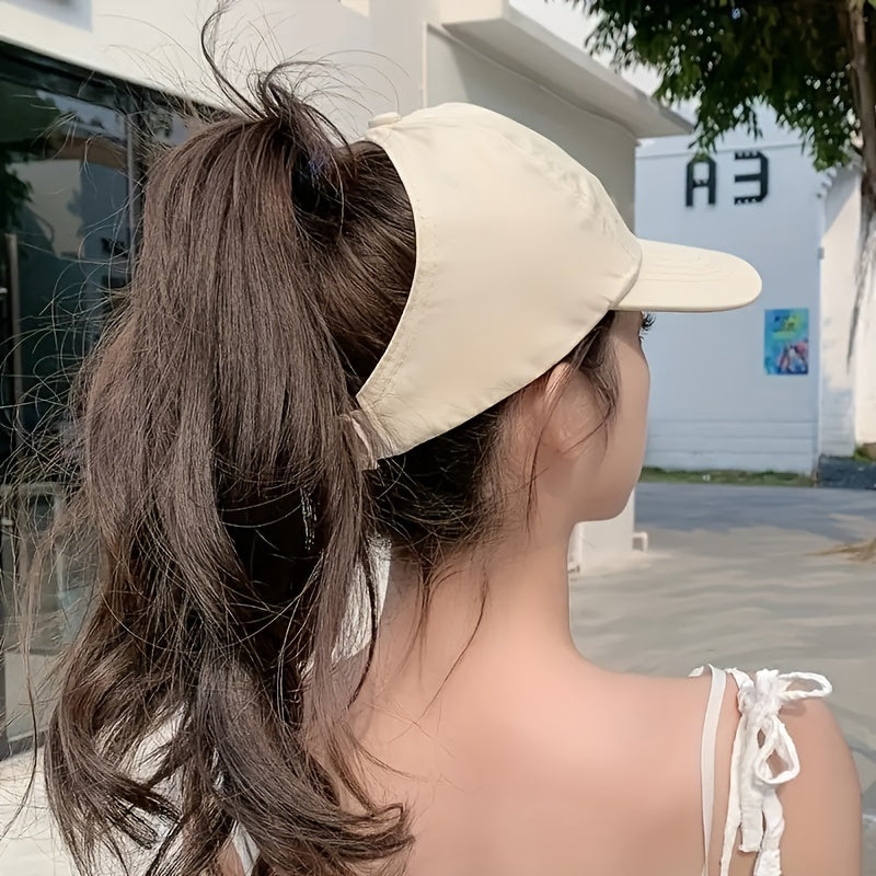 Embroidered Ponytail Hat for Women