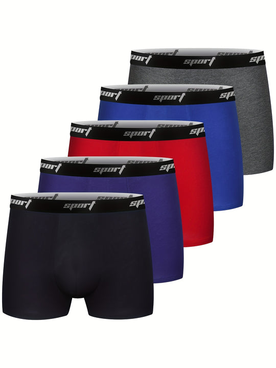 5-pack of soft, stretchy boxer shorts for men