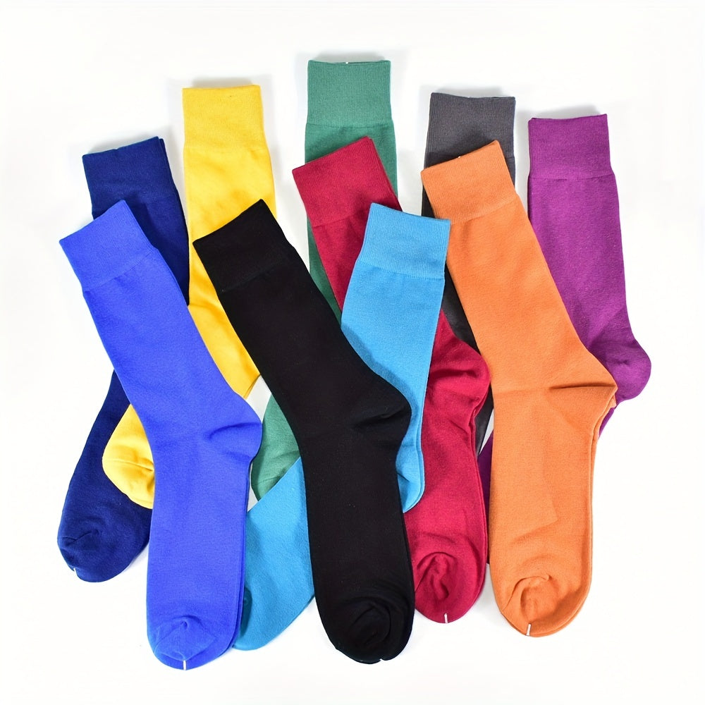 Colorful Novelty Crew Socks for Men (10 Pairs)