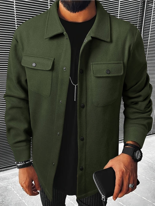 Men's Casual Jacket with Flap Pocket