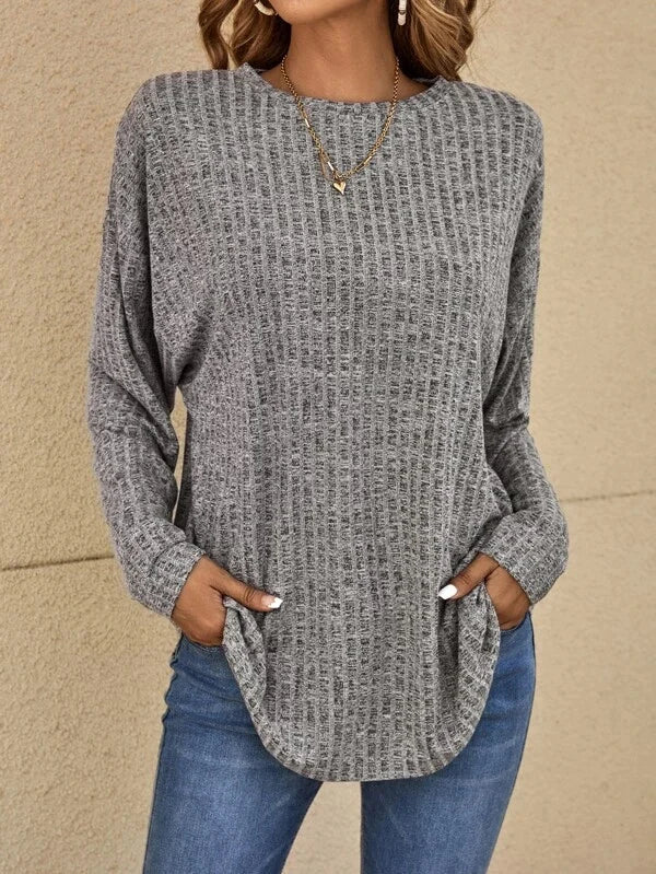 Warm structured sweater for women