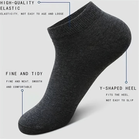 Kurze Sportbootsocken für Männer in festen Farben (10 Paar)