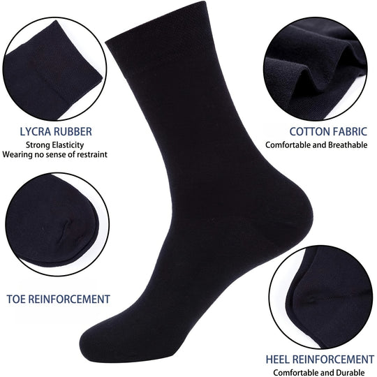 Knitted Anti-Odor Crew Socks for Men (10 Pairs)