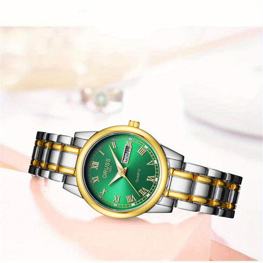 Luxurious luminous quartz ladies watch