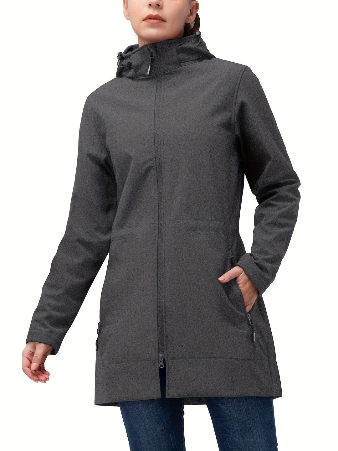 Long softshell jacket for women