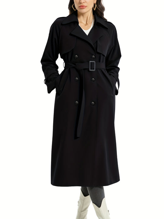 Women's trench coat with double belt