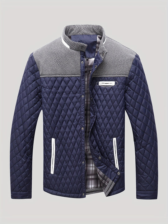 Windproof jacket with argyle pattern