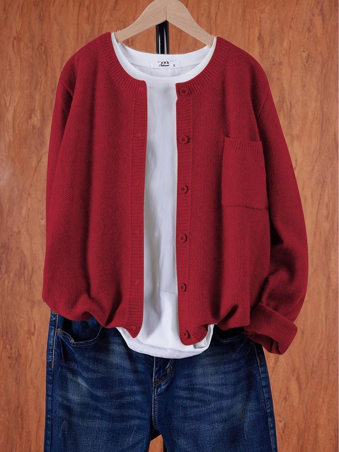 Women's Button Front Round Neck Cardigan