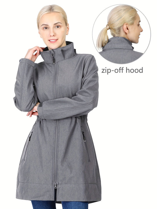 Long softshell jacket for women