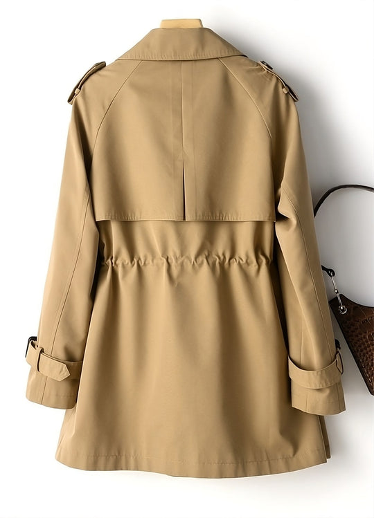 Mid-length trench coat for women