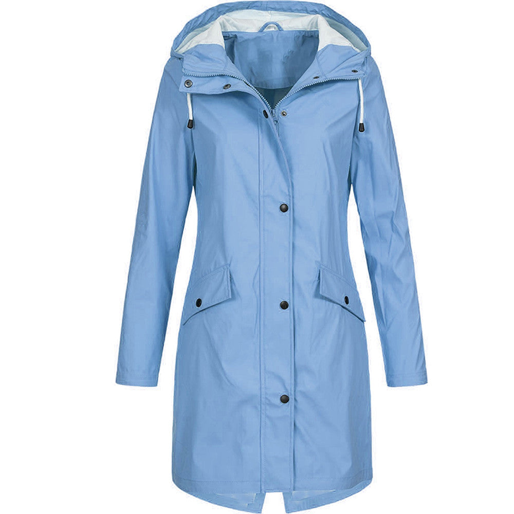 Solid Color Raincoat for Women