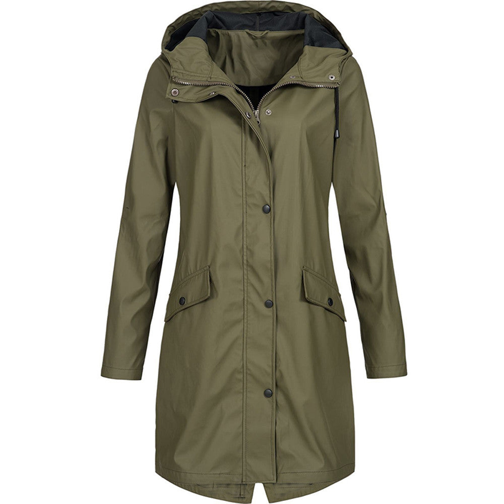 Solid Color Raincoat for Women