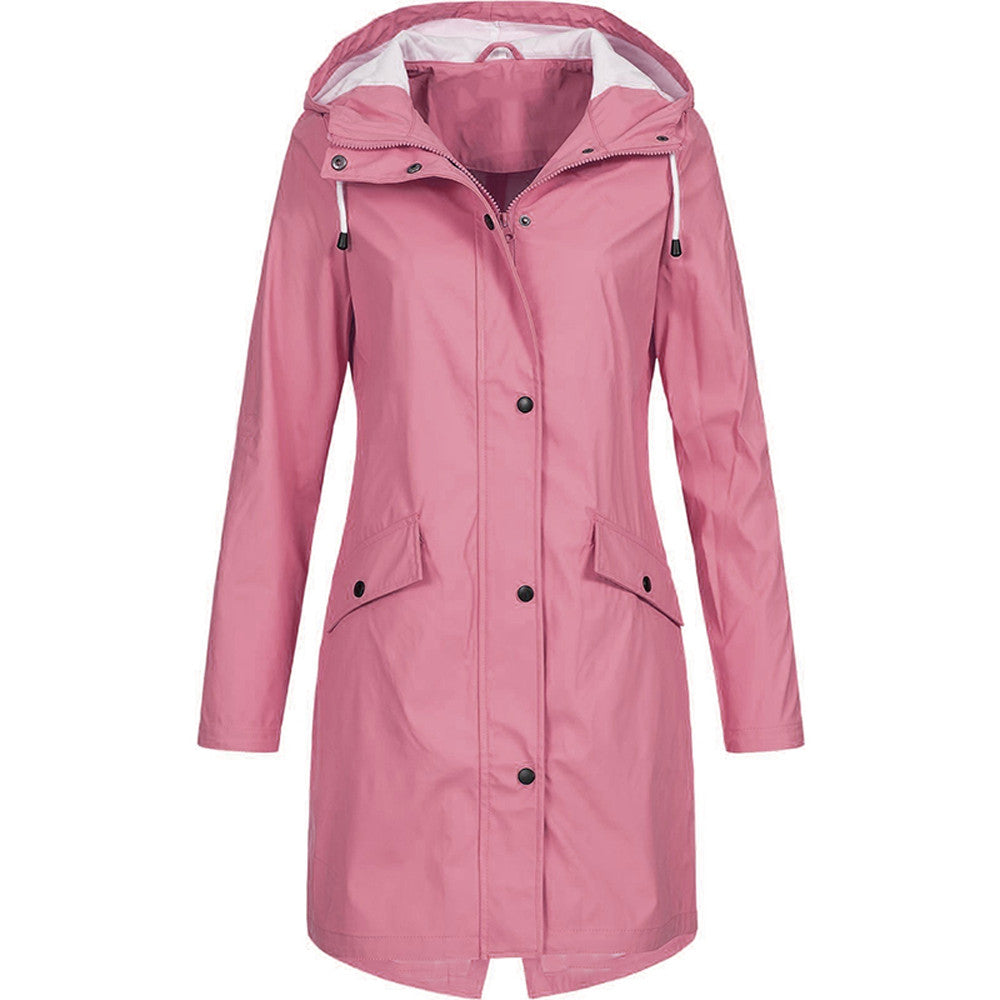 Solid Color Raincoat for Women