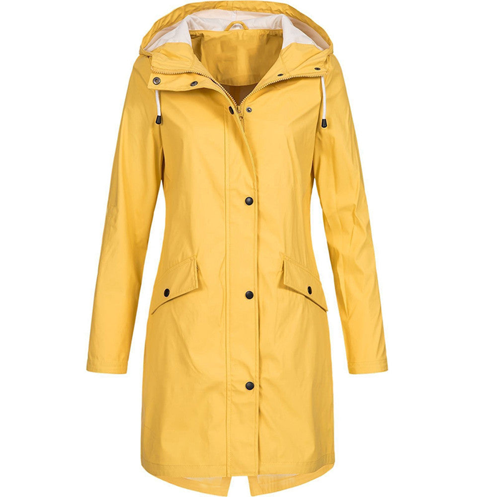 Solid Color Raincoat for Women