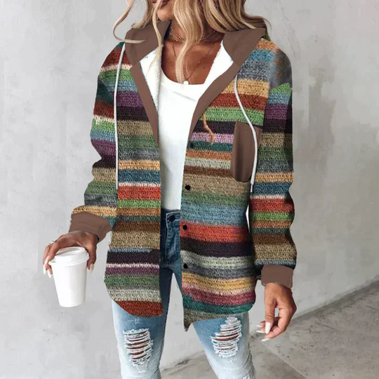 Multicolored Drawstring Jacket for Women