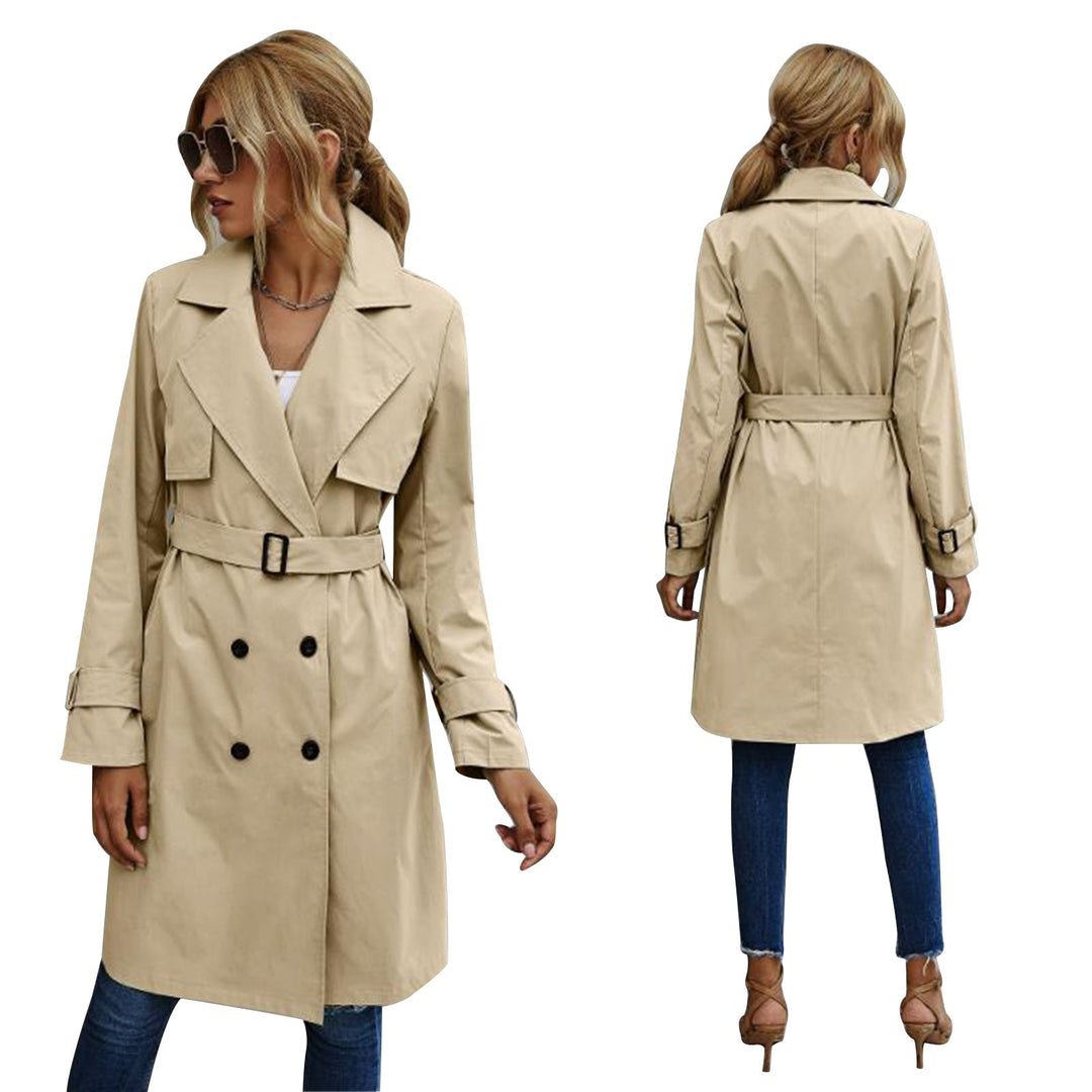 Unifarbener doppelreihiger Trenchcoat