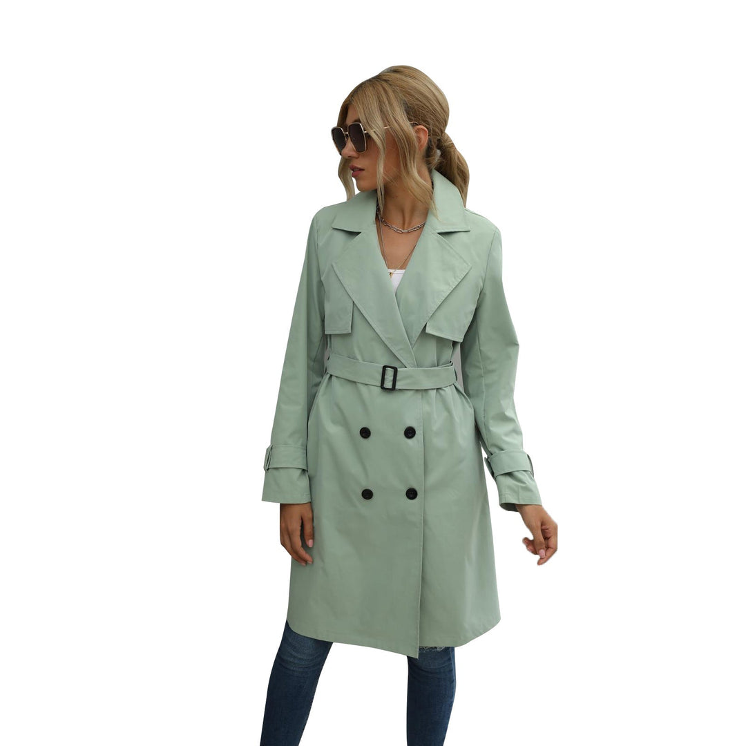 Unifarbener doppelreihiger Trenchcoat