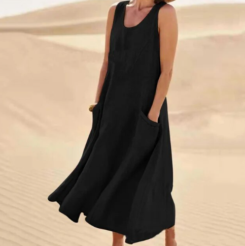 cotton-linen maxi dress