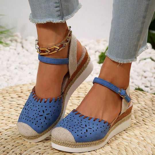 Mesh Patch Knöchelriemen Espadrilles