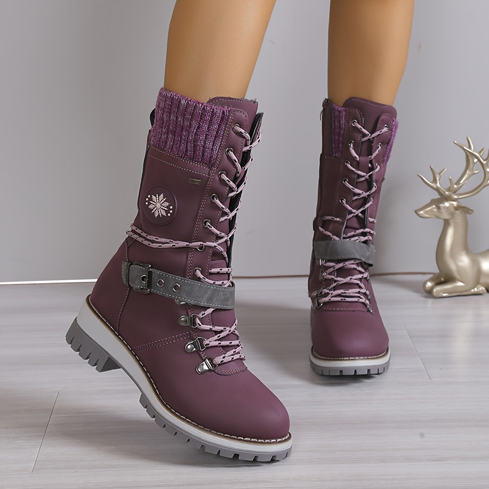 Knitted thermal boots for women