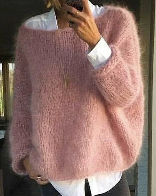 Flauschiger Strickpullover Fuzzy für Frauen