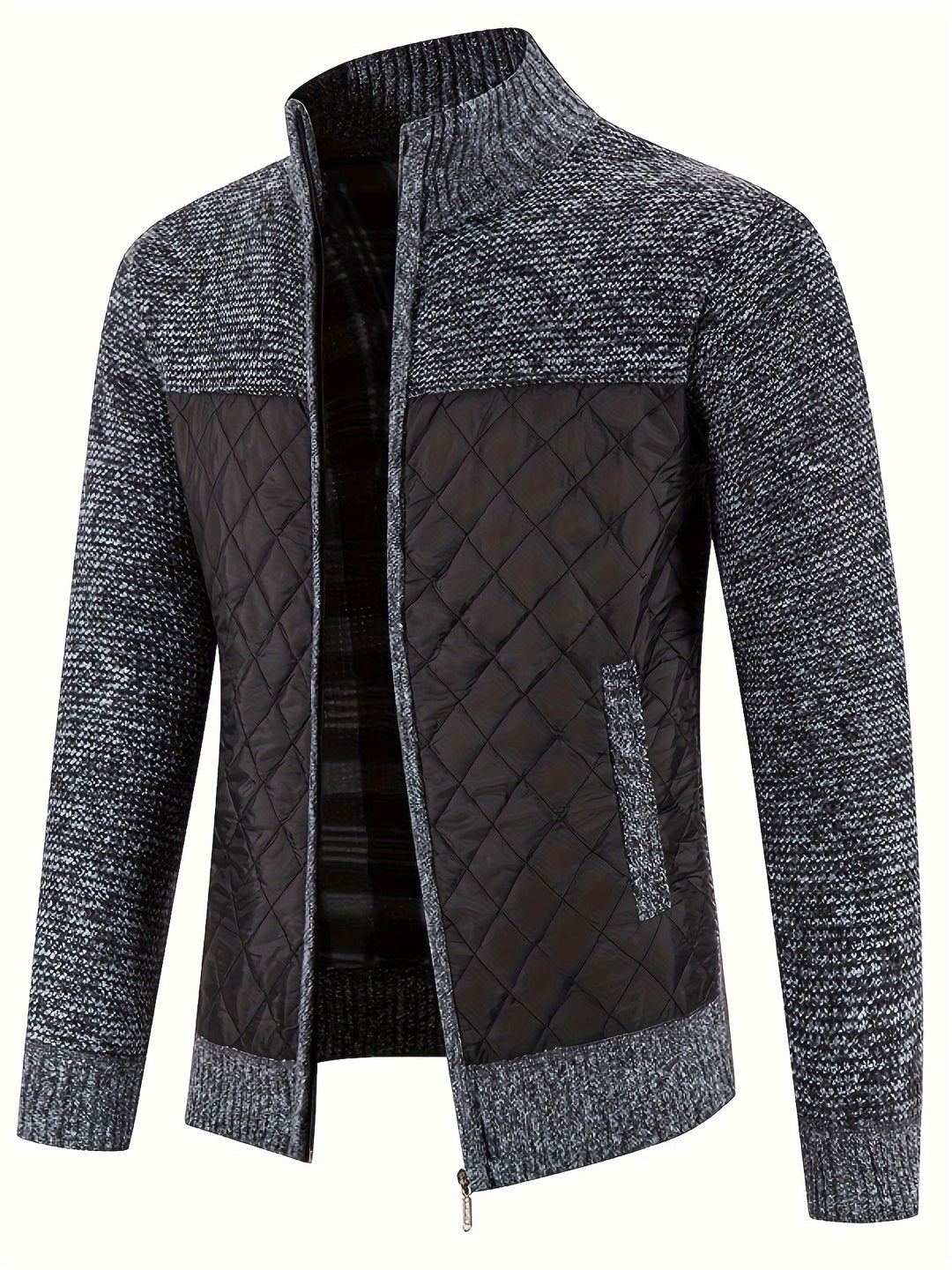 quilted jacket with warm sweater